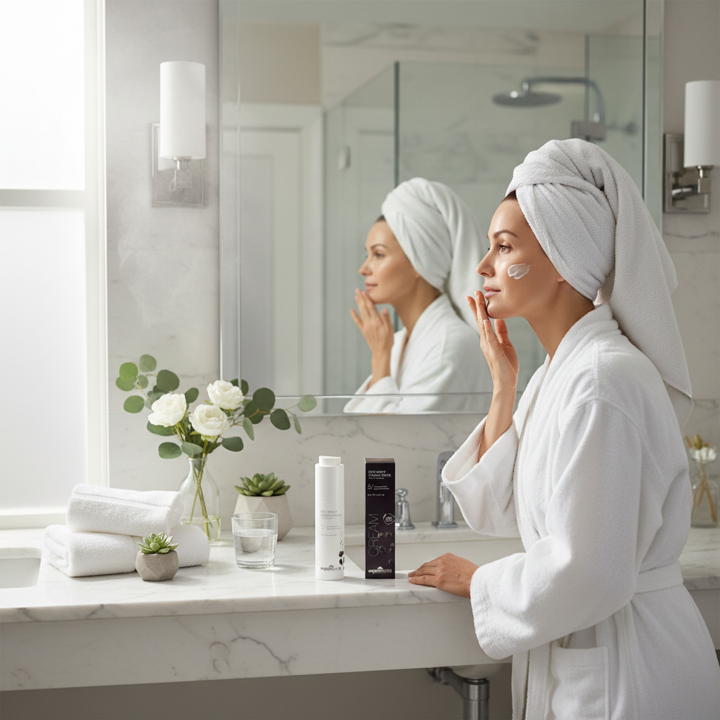 Oxy-Moist Cream Forte - Realistic Bathroom Lifestyle Photography